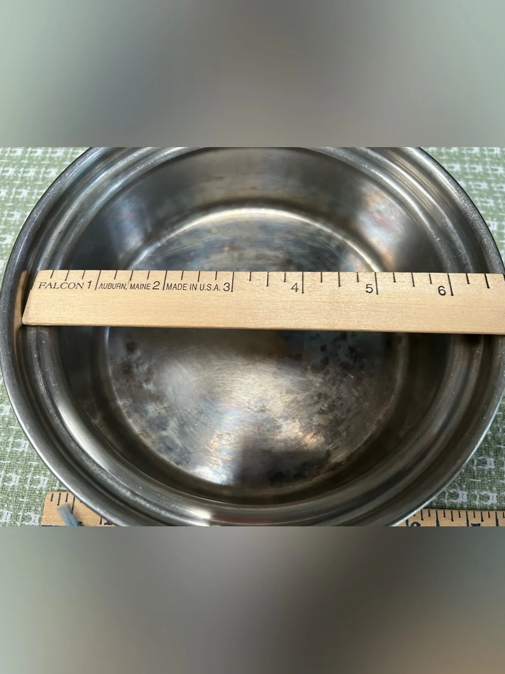 Lustre Craft stainless 7” pan w/fitted lid, black handle w hanging ring. Heavy!